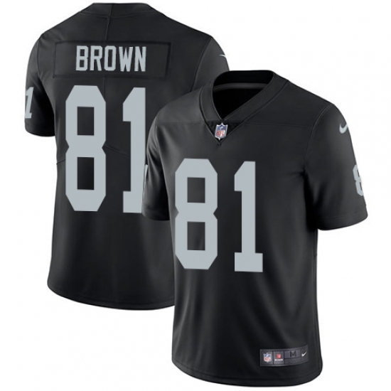 Youth Nike Oakland Raiders 81 Tim Brown Black Team Color Vapor Untouchable Limited Player NFL Jersey