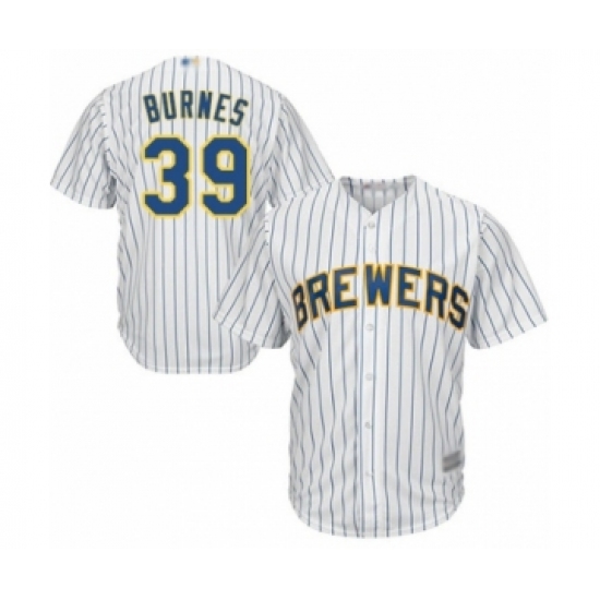 Youth Milwaukee Brewers 39 Corbin Burnes Authentic White Alternate Cool Base Baseball Player Jersey