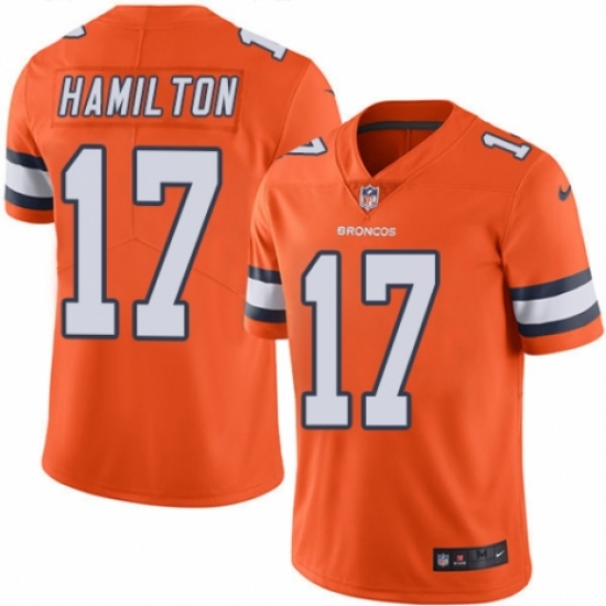 Youth Nike Denver Broncos 17 DaeSean Hamilton Limited Orange Rush Vapor Untouchable NFL Jersey