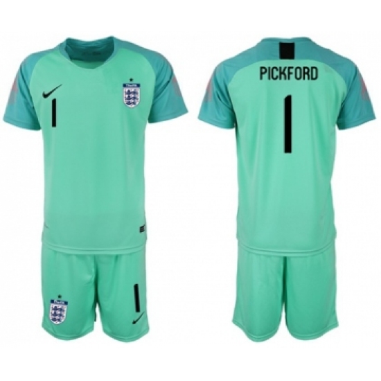England 1 Pickford Green Goalkeeper Soccer Country Jersey