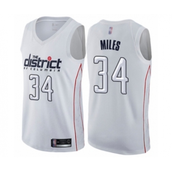 Men's Washington Wizards 34 C.J. Miles Authentic White Basketball Jersey - City Edition
