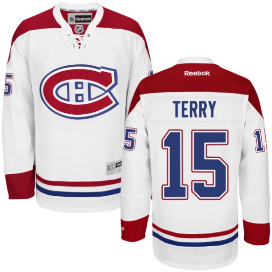 Men's Reebok Montreal Canadiens 15 Chris Terry Authentic White Away NHL Jersey