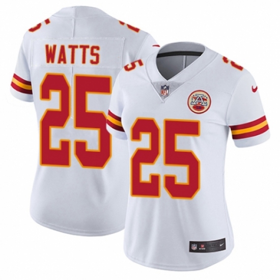 Women's Nike Kansas City Chiefs 25 Armani Watts White Vapor Untouchable Limited Player NFL Jersey