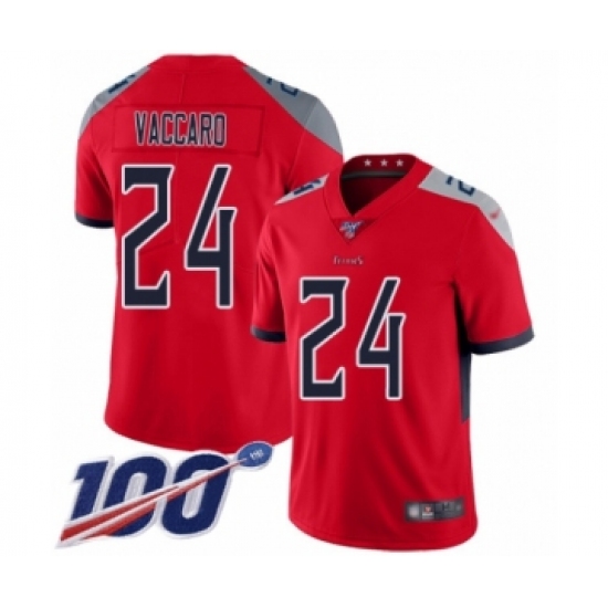 Men's Tennessee Titans 24 Kenny Vaccaro Limited Red Inverted Legend 100th Season Football Jersey