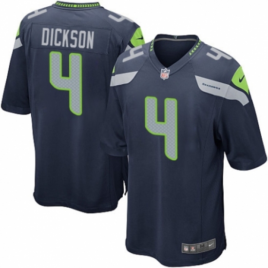 Men's Nike Seattle Seahawks 4 Michael Dickson Game Navy Blue Team Color NFL Jersey