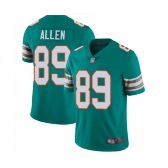Men's Miami Dolphins 89 Dwayne Allen Aqua Green Alternate Vapor Untouchable Limited Player Football Jersey