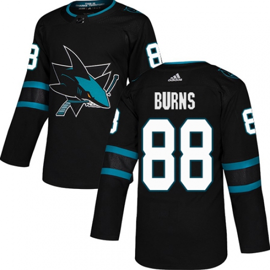 Youth Adidas San Jose Sharks 88 Brent Burns Premier Black Alternate NHL Jersey
