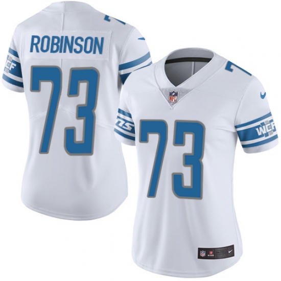 Women's Nike Detroit Lions 73 Greg Robinson Elite White NFL Jersey
