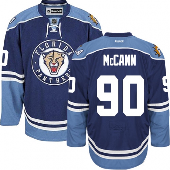 Men's Reebok Florida Panthers 90 Jared McCann Premier Navy Blue Third NHL Jersey