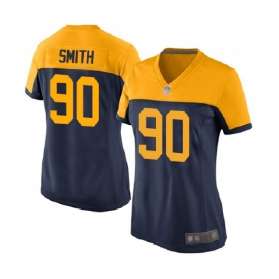 Women's Green Bay Packers 90 Za'Darius Smith Limited Navy Blue Alternate Football Jersey