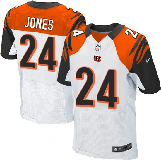 Men's Nike Cincinnati Bengals 24 Adam Jones Elite White NFL Jersey