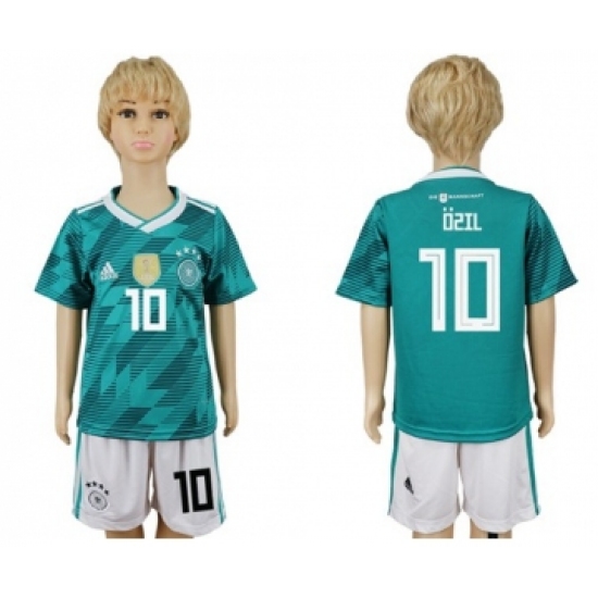 Germany 10 Ozil Away Kid Soccer Country Jersey