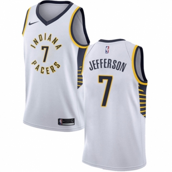 Women's Nike Indiana Pacers 7 Al Jefferson Authentic White NBA Jersey - Association Edition