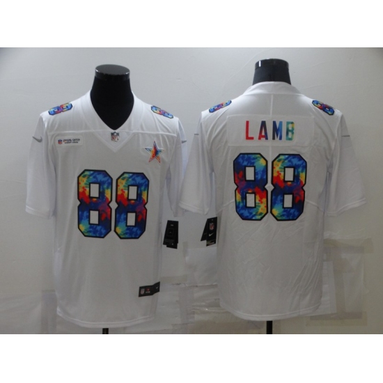 Men's Dallas Cowboys 88 CeeDee Lamb White Rainbow Version Nike Limited Jersey