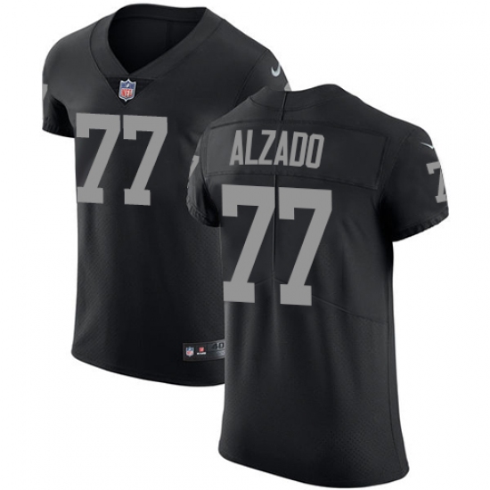 Men's Nike Oakland Raiders 77 Lyle Alzado Black Team Color Vapor Untouchable Elite Player NFL Jersey