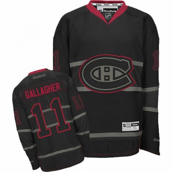 Men's Reebok Montreal Canadiens 11 Brendan Gallagher Premier Black Ice NHL Jersey