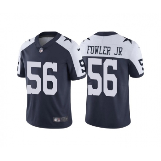 Men's Dallas Cowboys 56 Dante Fowler Jr. Navy Blue Thanksgiving Vapor Limited Stitched Jersey