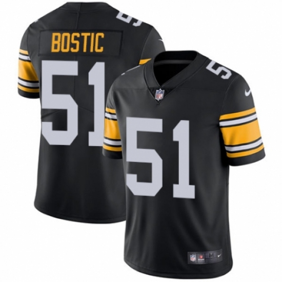 Men's Nike Pittsburgh Steelers 51 Jon Bostic Black Alternate Vapor Untouchable Limited Player NFL Jersey