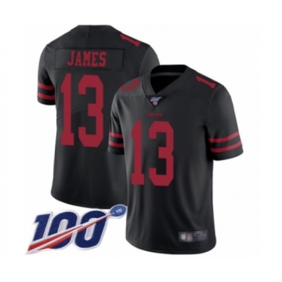 Men's San Francisco 49ers 13 Richie James Black Vapor Untouchable Limited Player 100th Season Football Jersey