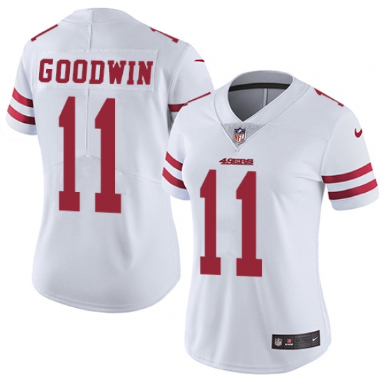 Women's Nike San Francisco 49ers 11 Marquise Goodwin White Vapor Untouchable Limited Player NFL Jersey