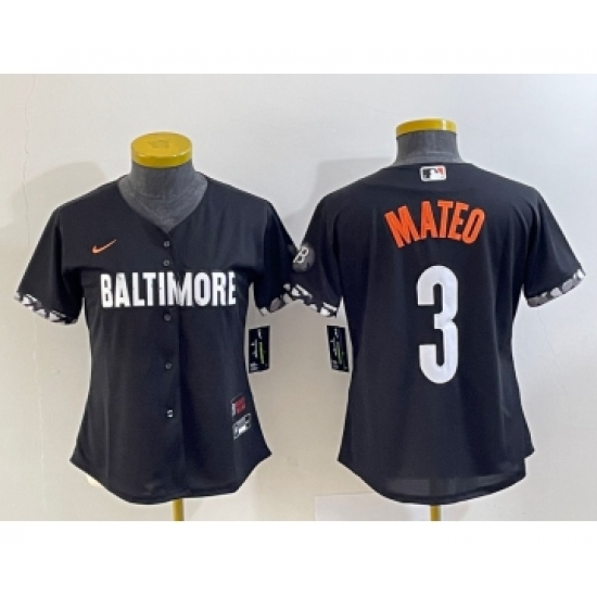 Youth Baltimore Orioles 3 Jorge Mateo Black 2023 City Connect Cool Base Stitched Jersey 1