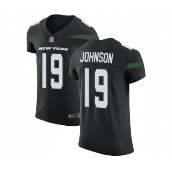 Men's New York Jets 19 Keyshawn Johnson Black Alternate Vapor Untouchable Elite Player Football Jersey
