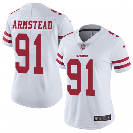 Women's Nike San Francisco 49ers 91 Arik Armstead Elite White NFL Jersey