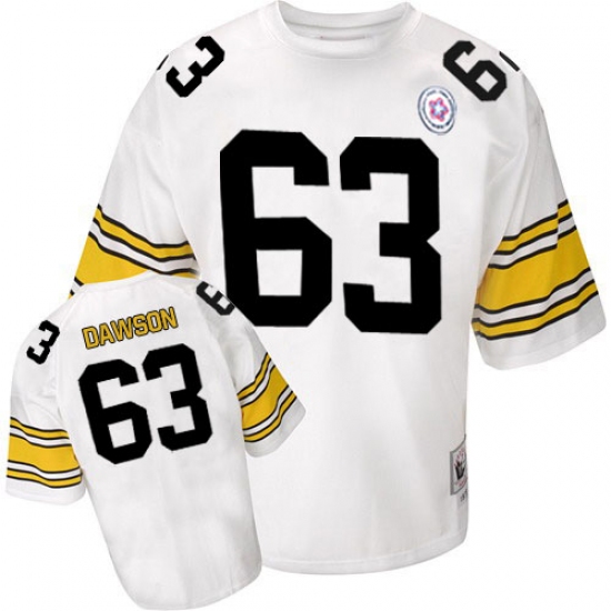 Mitchell And Ness Pittsburgh Steelers 63 Dermontti Dawson White Authentic Throwback NFL Jersey