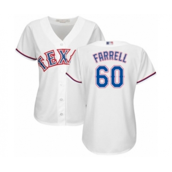 Women's Texas Rangers 60 Luke Farrell Authentic White Home Cool Base Baseball Player Jersey