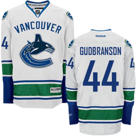 Youth Reebok Vancouver Canucks 44 Erik Gudbranson Authentic White Away NHL Jersey