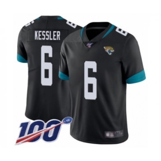 Men's Jacksonville Jaguars 6 Cody Kessler Black Team Color Vapor Untouchable Limited Player 100th Season Football Jersey