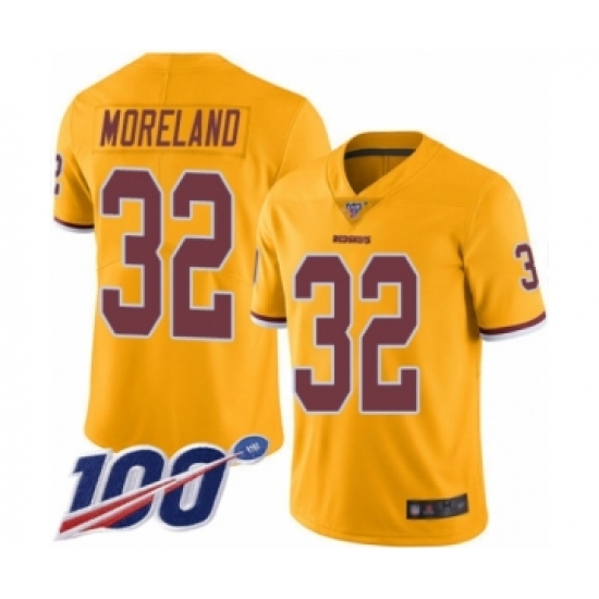 Men's Washington Redskins 32 Jimmy Moreland Limited Gold Rush Vapor Untouchable 100th Season Football Jersey