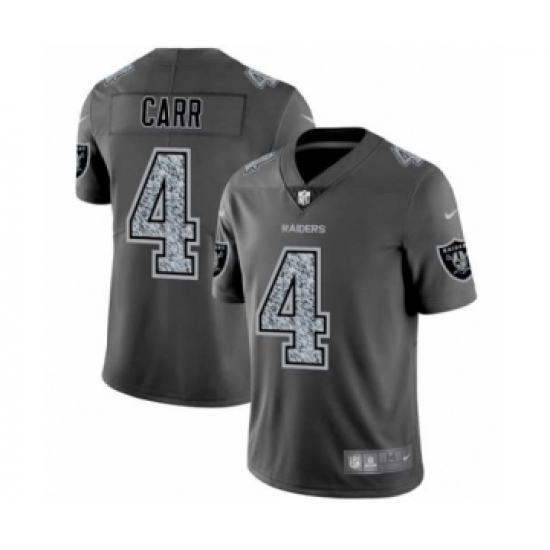 Men's Oakland Raiders 4 Derek Carr Limited Gray Static Fashion Limited Football Jersey