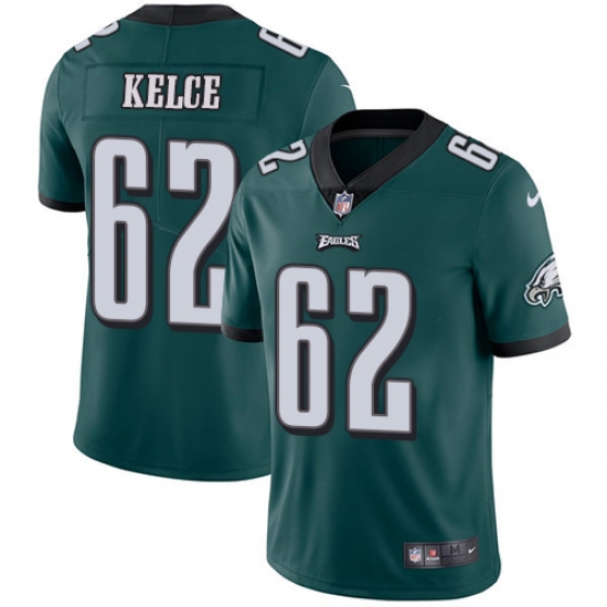 Youth Nike Philadelphia Eagles 62 Jason Kelce Midnight Green Team Color Vapor Untouchable Limited Player NFL Jersey