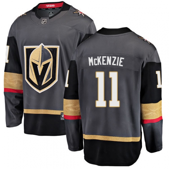 Men's Vegas Golden Knights 11 Curtis McKenzie Authentic Black Home Fanatics Branded Breakaway NHL Jersey
