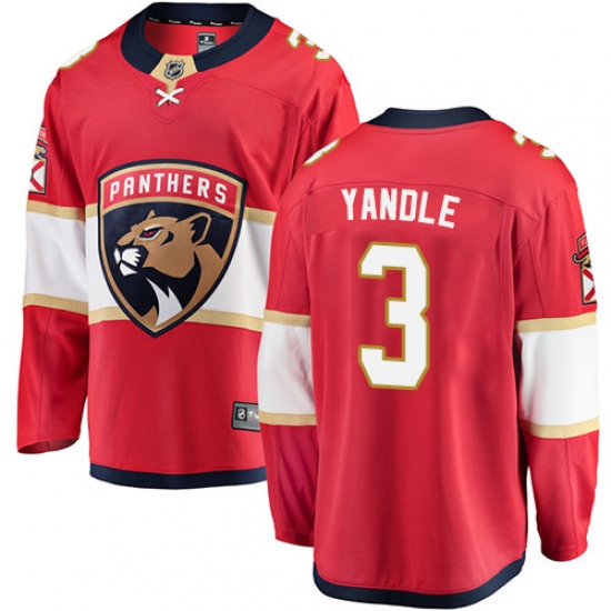 Men's Florida Panthers 3 Keith Yandle Fanatics Branded Red Home Breakaway NHL Jersey