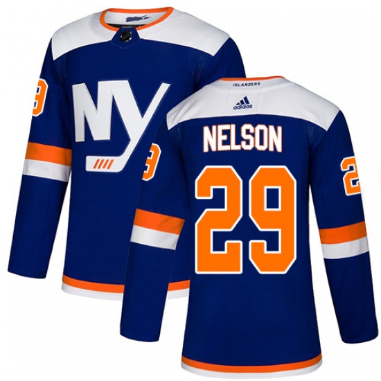 Men's Adidas New York Islanders 29 Brock Nelson Premier Blue Alternate NHL Jersey