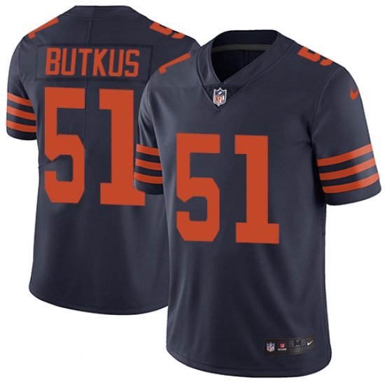 Youth Nike Chicago Bears 51 Dick Butkus Navy Blue Alternate Vapor Untouchable Limited Player NFL Jersey