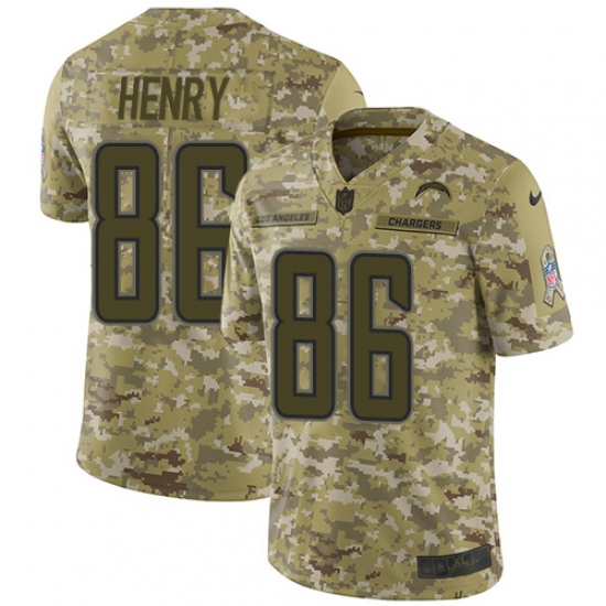 Men's Nike Los Angeles Chargers 86 Hunter Henry Limited Camo 2018 Salute to Service NFL Jersey