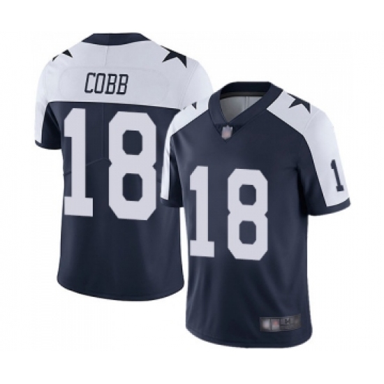 Youth Dallas Cowboys 18 Randall Cobb Navy Blue Throwback Alternate Vapor Untouchable Limited Player Football Jersey