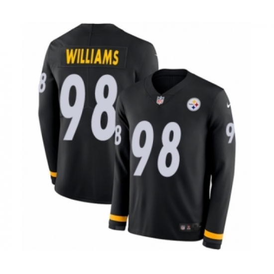 Youth Nike Pittsburgh Steelers 98 Vince Williams Limited Black Therma Long Sleeve NFL Jersey