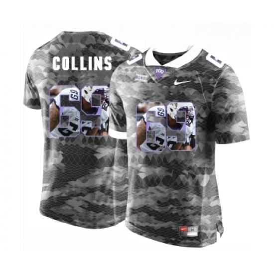 TCU Horned Frogs 69 Aviante Collins Gray With Portrait Print College Football Limited Jersey