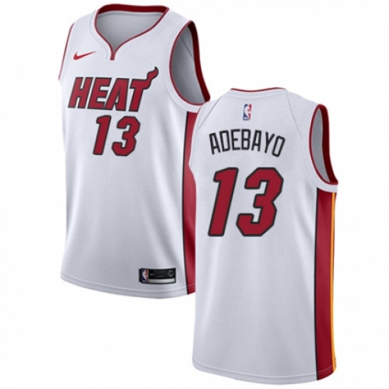 Youth Nike Miami Heat 13 Edrice Adebayo Authentic NBA Jersey - Association Edition