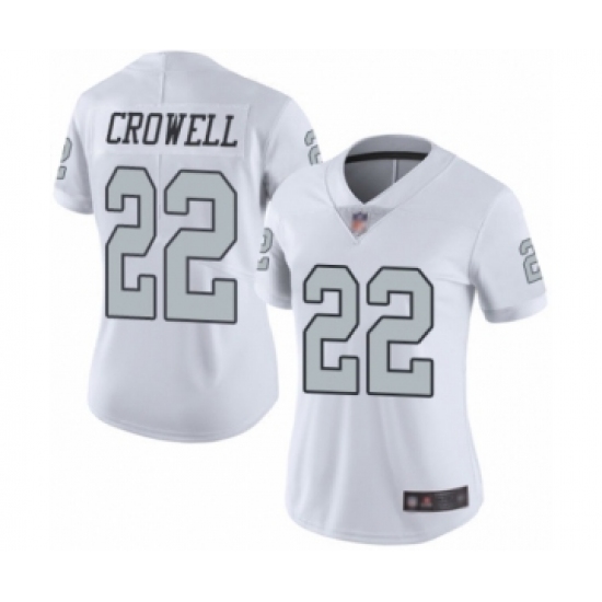 Women's Oakland Raiders 22 Isaiah Crowell Limited White Rush Vapor Untouchable Football Jersey