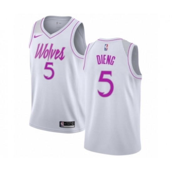 Men's Nike Minnesota Timberwolves 5 Gorgui Dieng White Swingman Jersey - Earned Edition