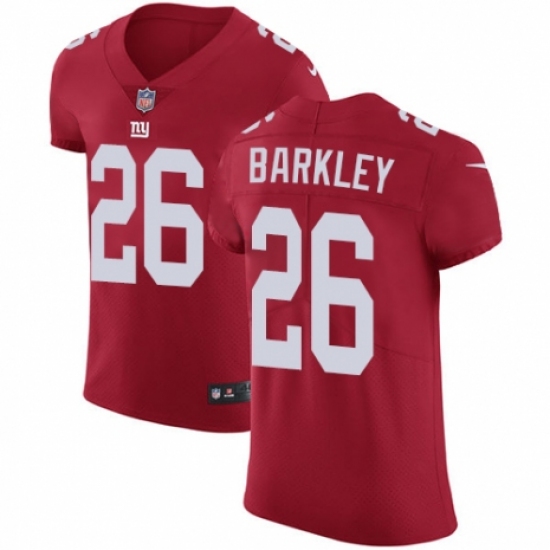 Men's Nike New York Giants 26 Saquon Barkley Red Alternate Vapor Untouchable Elite Player NFL Jersey
