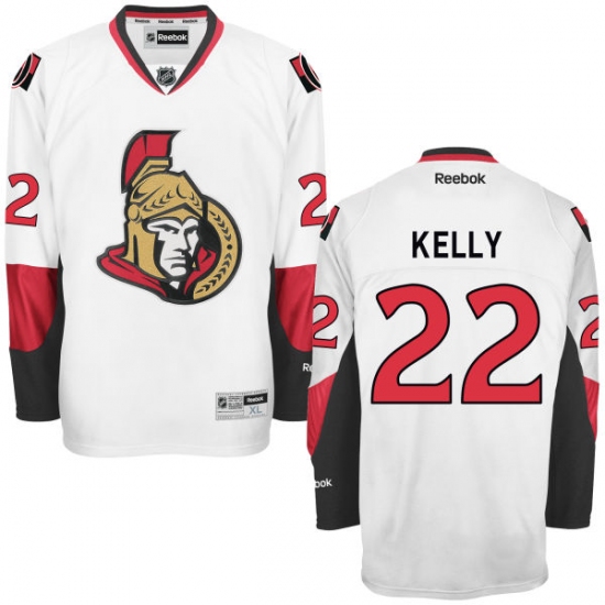 Youth Reebok Ottawa Senators 22 Chris Kelly Authentic White Away NHL Jersey
