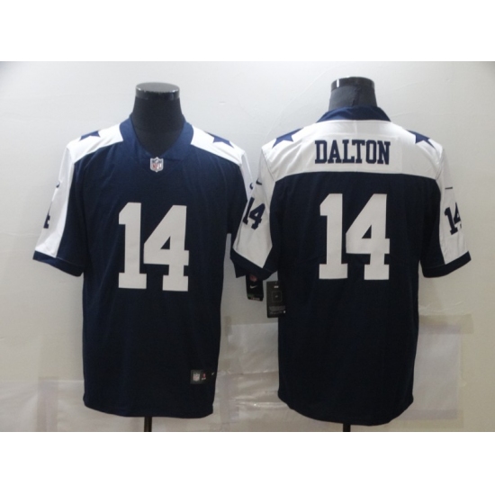 Men's Dallas Cowboys 14 Andy Dalton Nike Blue Throwback Limited Jersey
