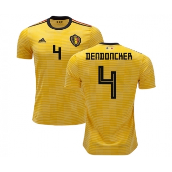 Belgium 4 Dendoncker Away Kid Soccer Country Jersey