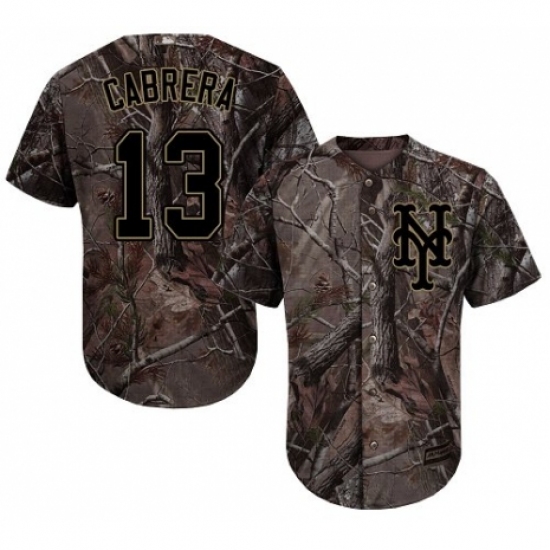 Men's Majestic New York Mets 13 Asdrubal Cabrera Authentic Camo Realtree Collection Flex Base MLB Jersey